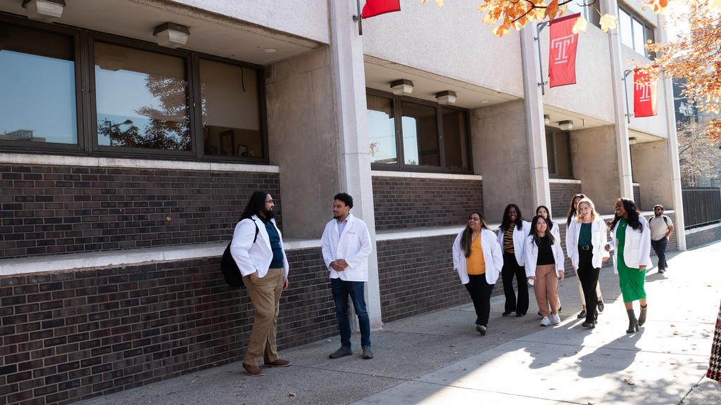 Students walking outside