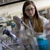 student in lab