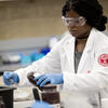 Student in lab